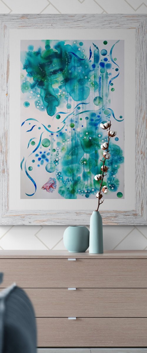 Turquoise motion 3 by Ilaria Finetti