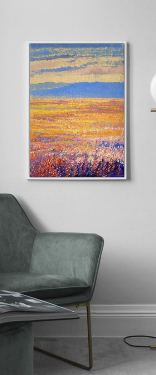 Orange Field 50x70cm by Tigran Mamikonyan