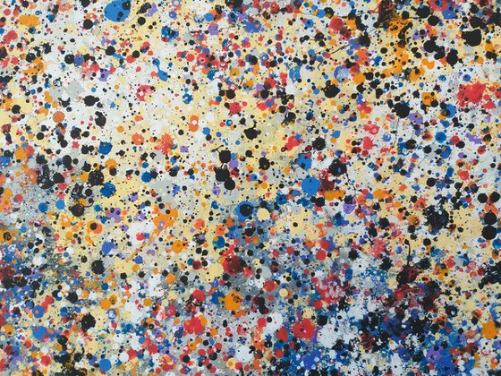 Abstract J. Pollock style acrylic by M.Y.