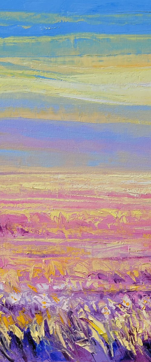 Pink Field at Sunrise II 80x80cm by Tigran Mamikonyan