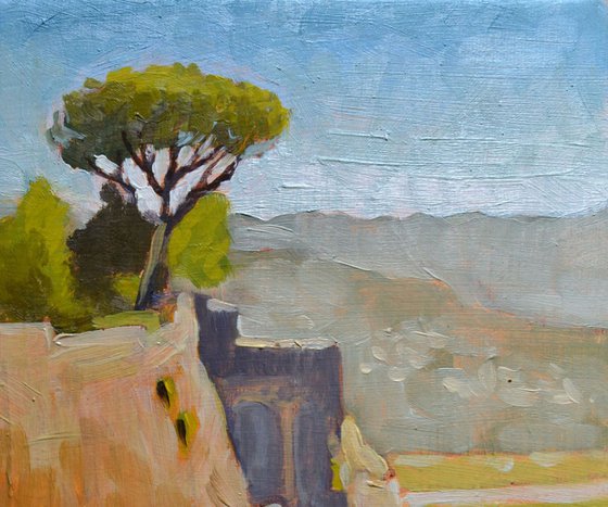 The View from the Fortezza Albornoz in Orvieto Italy Italian Plein Air Landscape Oil Painting