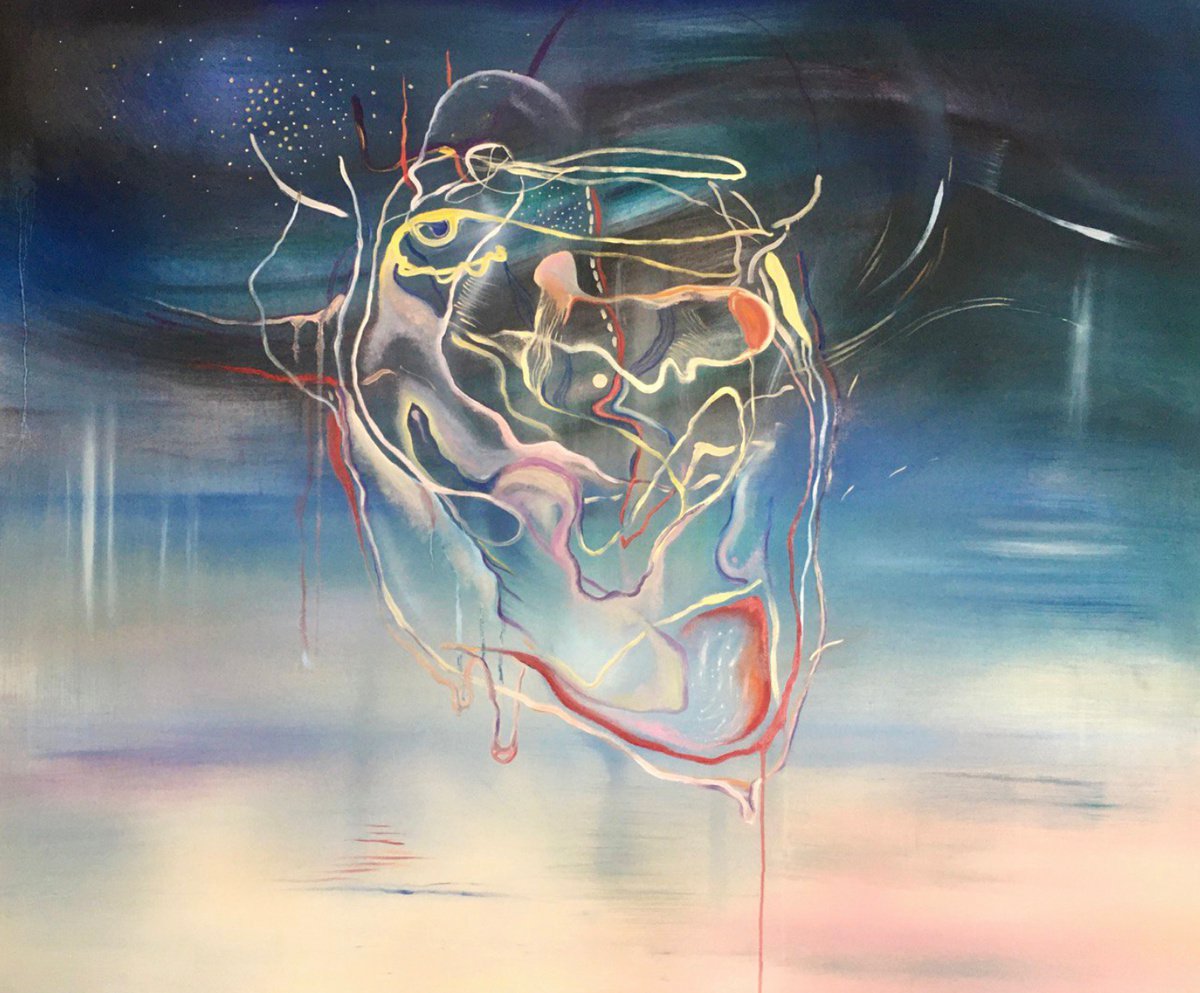 Abstract Oil Painting By Mari Skakun, 47 X 39", Flexibility Of Space, Original Artwork