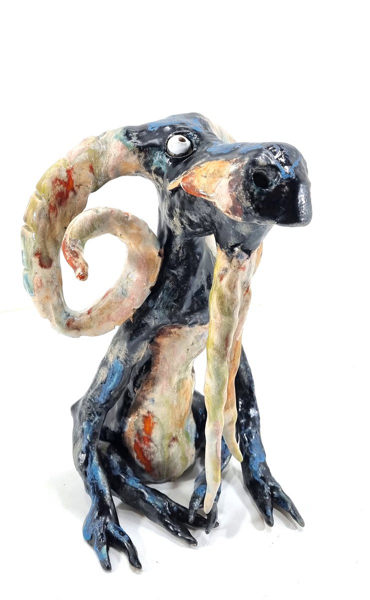 Naive Clay Sculpture , Hubert By Aare Freimann, 9 X 13, Artwork For Sale On Artfinder
