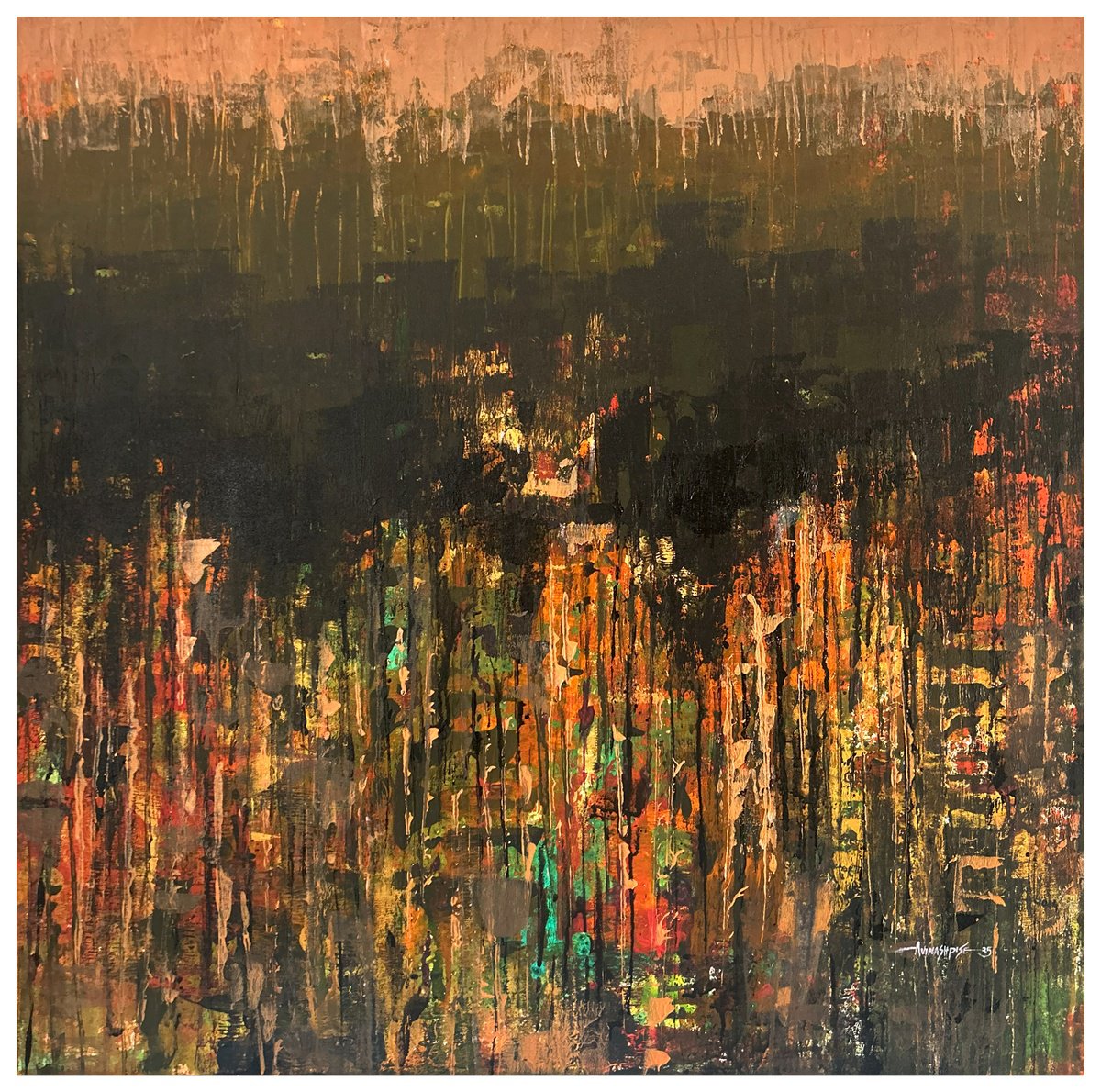 Brown Lake_36X36 By Avinash Pise, 36 X 36, Artwork For Sale On Artfinder