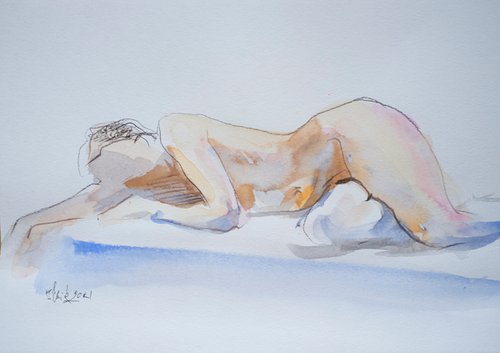 NUDE.13 20211006 "Nude woman on a bed" by Irina Bibik-Chkolian