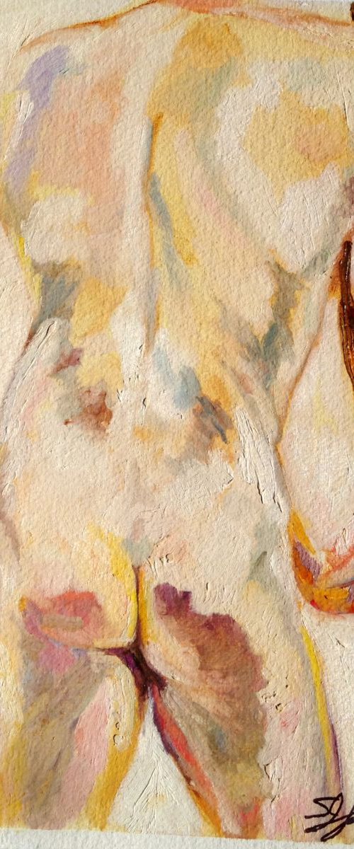 Male Nude Study by Sandi J. Ludescher