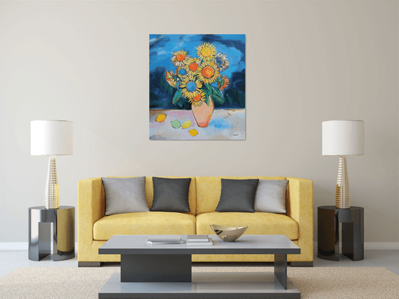 Sunflowers with Lemons