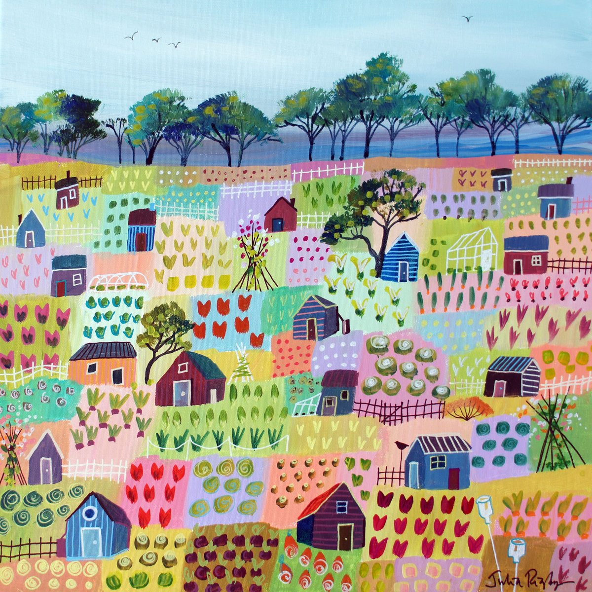 The Allotment By Julia Rigby, 20 X 20, Artwork For Sale On Artfinder