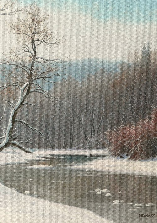 winter by the river by Mlynarcik Emil