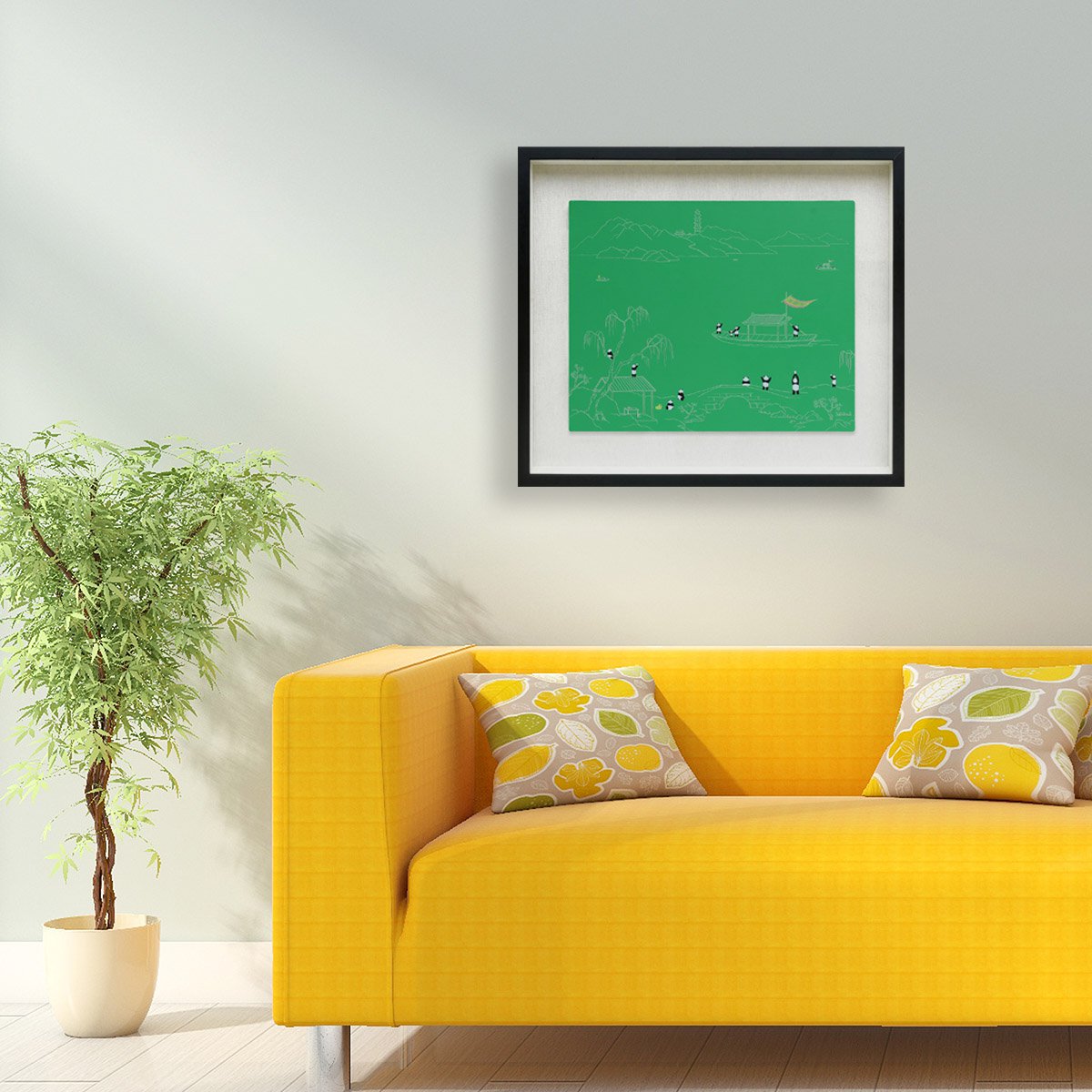 Urban And Pop Landscape Oil Painting By Yuan Hua Jia, 28 X 24", Win ( Original ), Original Artwork