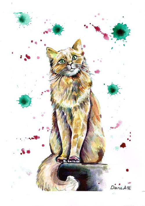 Ginger Cat by Diana Aleksanian