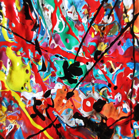 FULL OF LIFE, POLLOCK MODE, XL,  framed