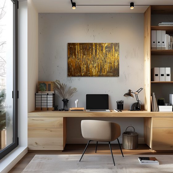 Greengold on brown 60x90