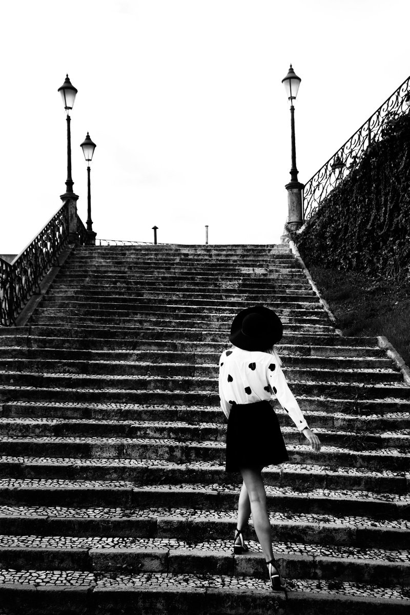 Woman In Stairs by Ricardo Reis