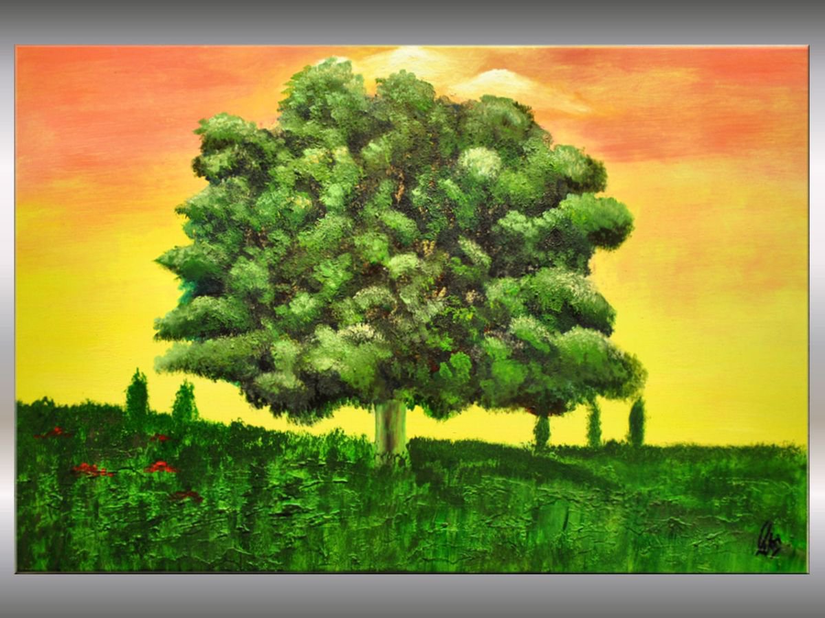 The Greatest - abstract acrylic painting nature tree painting canvas wall art by Edelgard Schroer