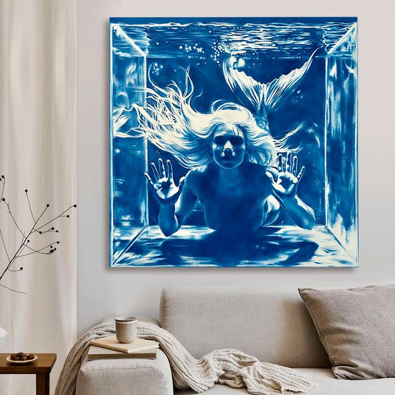Secret of the Mermaid - Large Blue Ocean Art