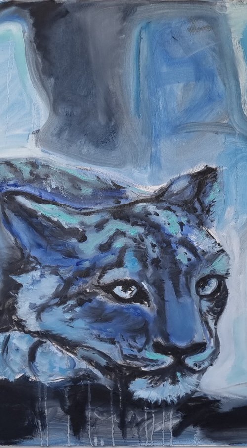 Night watch, blue leopard by Inara Axelsson