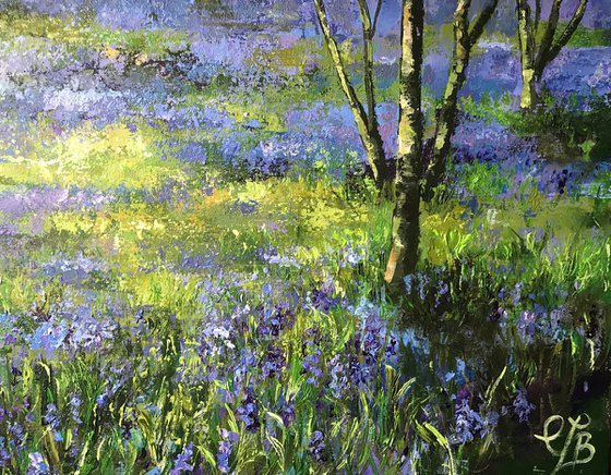 Bluebell wood- landscape painting