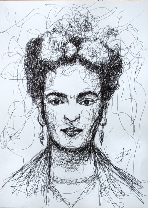 Frida Kahlo III /  ORIGINAL PAINTING by Salana Art Gallery