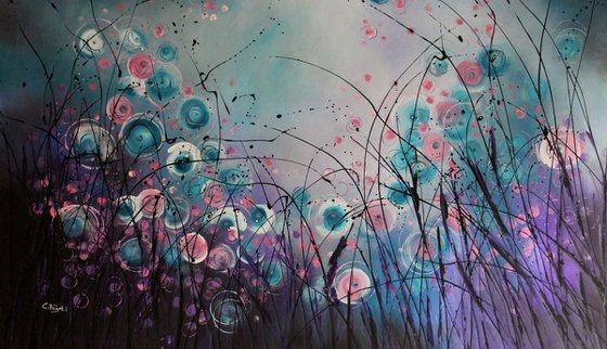 Wonderstorms #5 - Extra Large  original abstract floral landscape