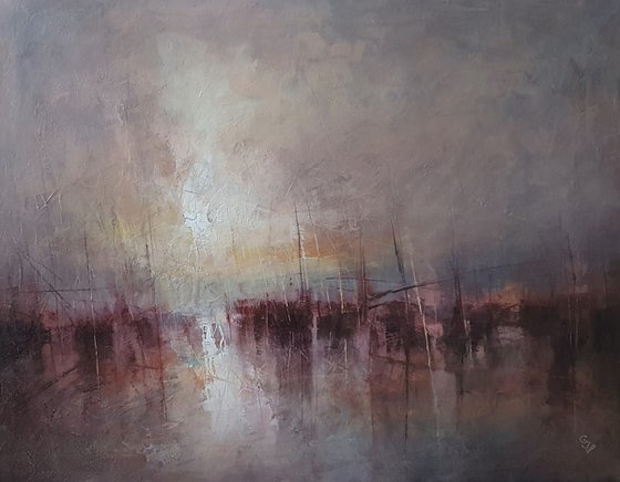 " Harbor of destroyed dreams - Shades Of Deep Madder " SPECIAL PRICE !!! W 90 x H 70 cm