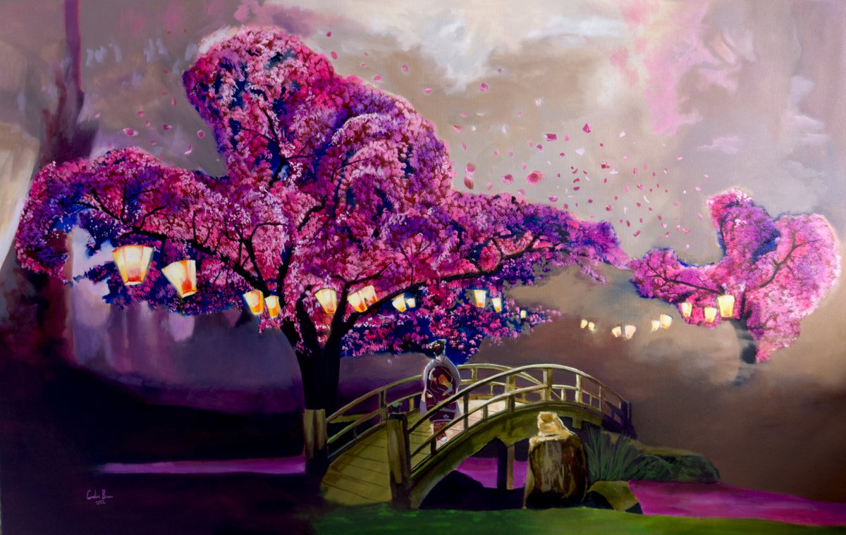 Sakura, the Geisha and the Cherry Blossoms by Gordon Bruce