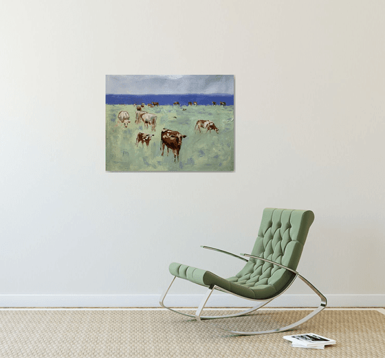 Landscape with cows.