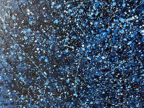 Blue to the Moon - Triptych  - Tribute a J.Pollock by Juan Jose Garay