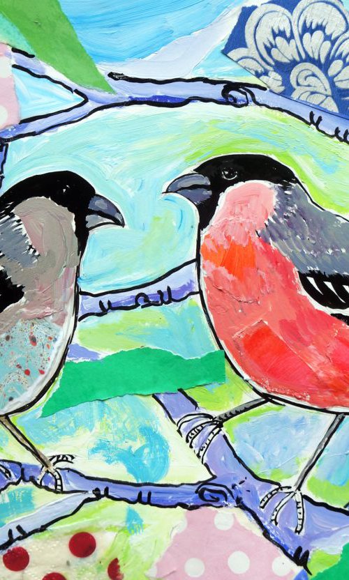 Bullfinches by Julia  Rigby