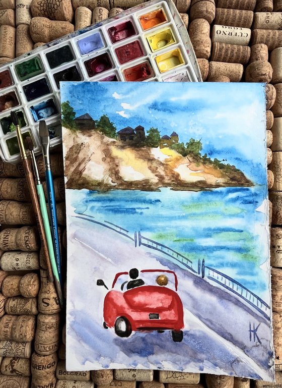 Italy adventures watercolor painting
