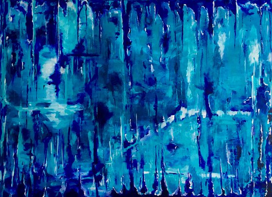 Blue dreams inspired by  nature for interior design 112 x 82 x 2 cm