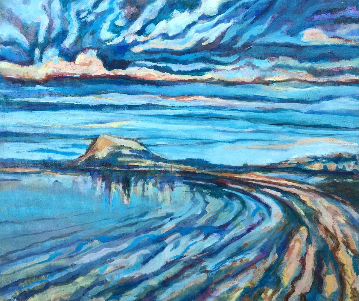 Impressionistic Landscape Oil Painting By Guy Pickford, 12 X 10, Headland, Original Artwork