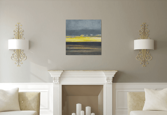 Yellow mood of ocean 30x30 inch 76x76cm by Bo Kravchenko