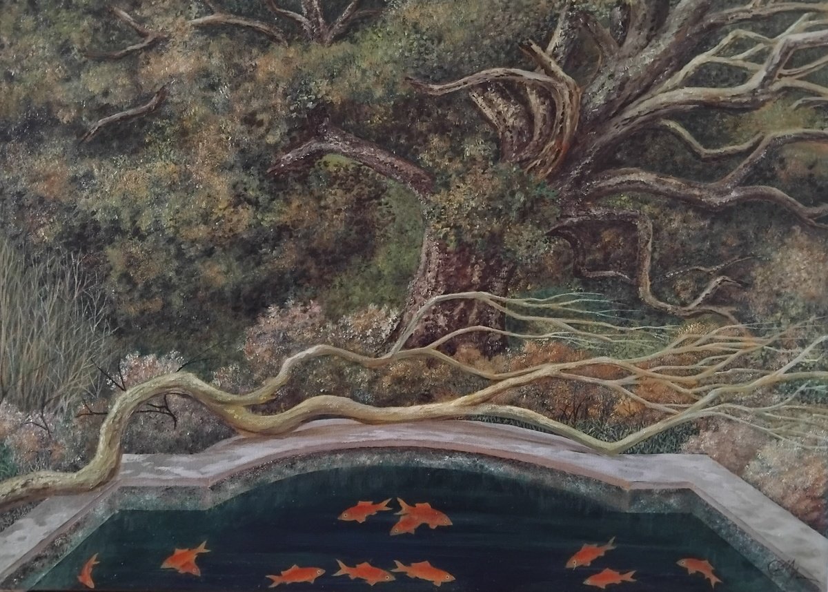 Surrealistic Oil Painting , Goldfish By Cecco Mariniello, 28 X 20, Artwork For Sale On Artfinder