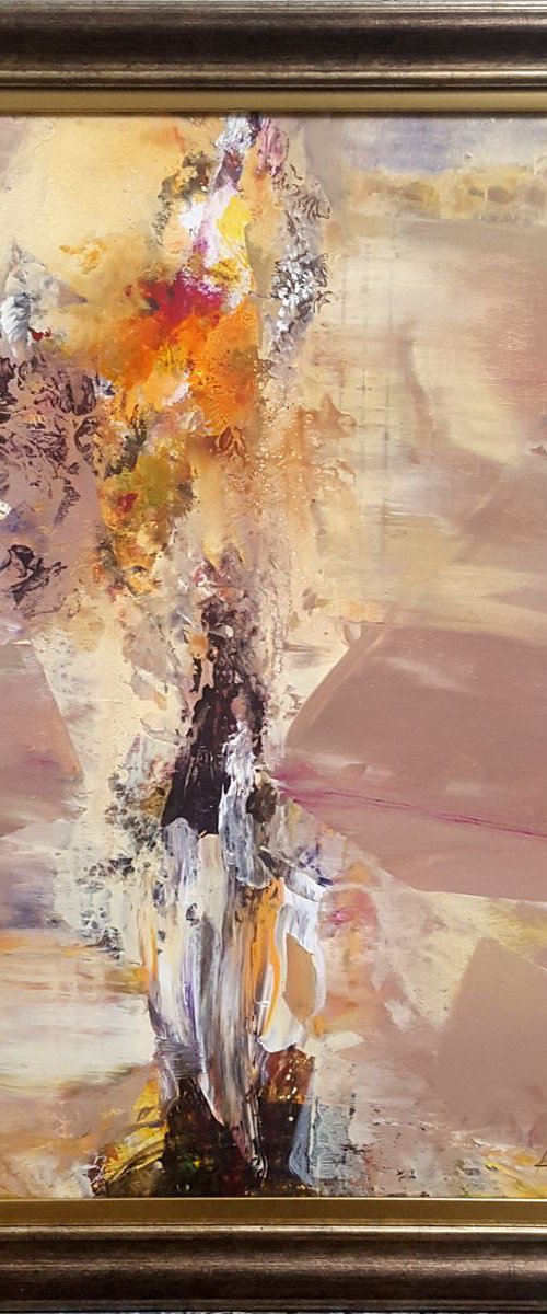 Beautiful autumn colors melancholia abstract framed still life by master O KLOSKA by Kloska Ovidiu