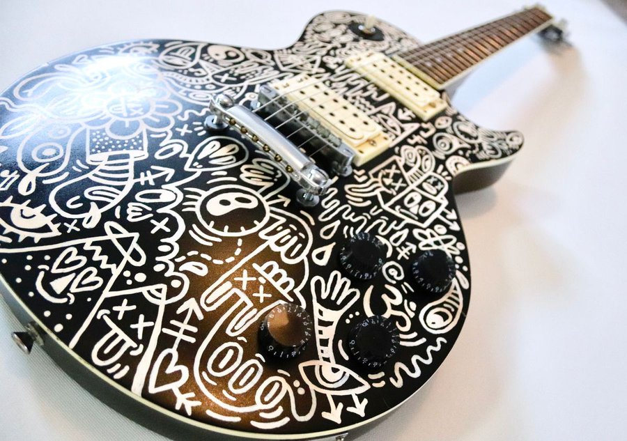 Electric Guitar Doodle Sculpture by Luke Crump | Artfinder