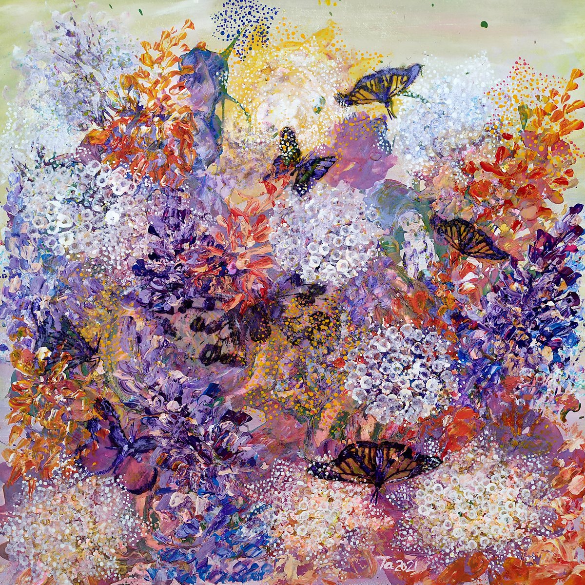 Butterflies as flying flowers #1 by Tetiana Chebrova
