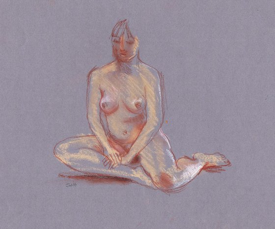 Nude seated, looking down