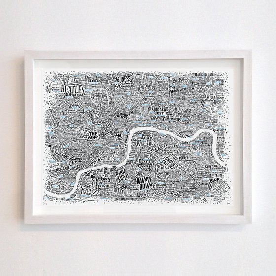 Music Map Of London (A2, Blue Accent)