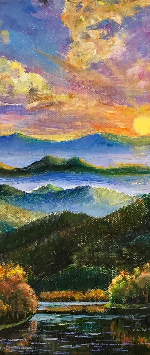 Sunset on Appalachian Mountains by Yi Guo