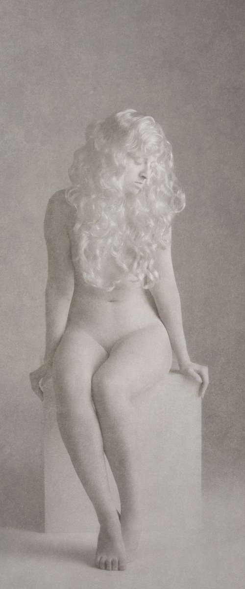 Solitude in White - Art Nude by Peter Zelei