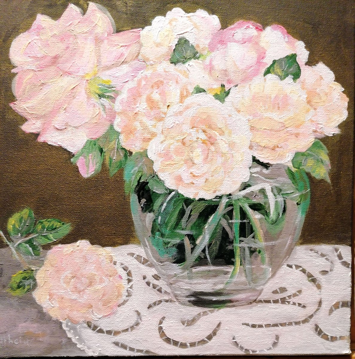 Vase aux roses by Martine Vinsot