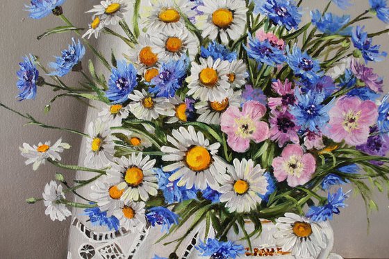 White and Blue Flowers, Still life