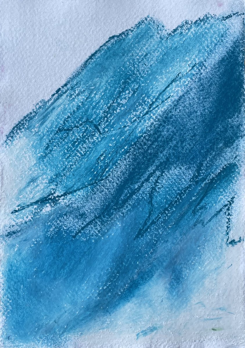 Abstract Pastel Drawing By Flora Butler, 6 X 8, Mountain