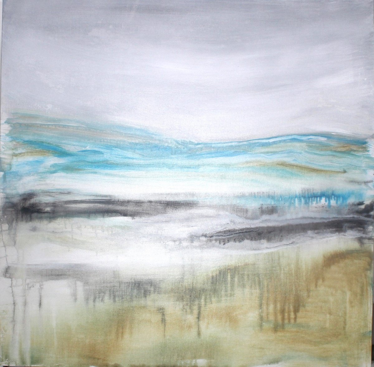 Abstract Acrylic Painting By Laura Spring, 36 X 36", Not All Who Wander Are Lost, Original Artwork