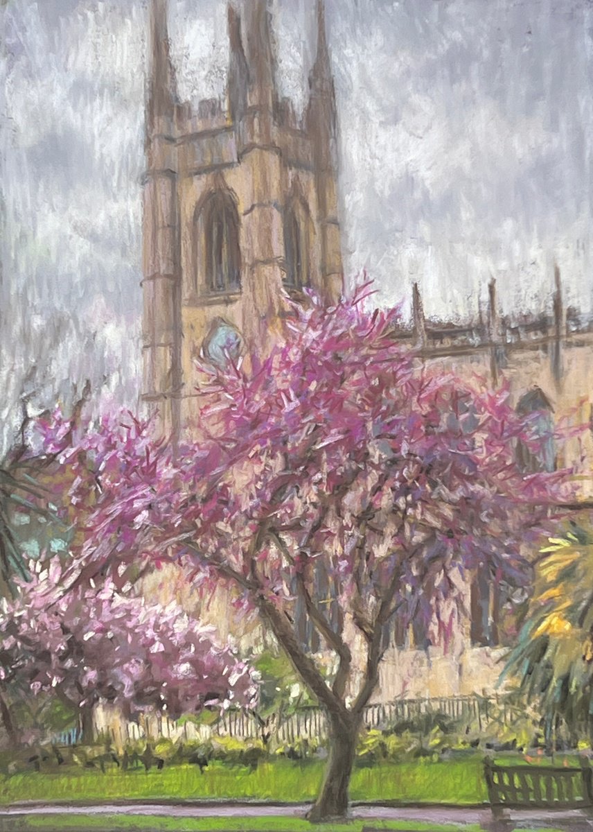 Impressionistic Cityscapes Pastel Drawing By Louise Gillard, 10 X 14", Blossom St Lukes Chelsea, Original Artwork