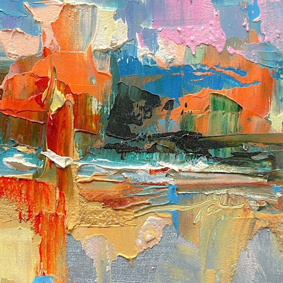 Form of My Prayer - Big Sur abstract palette knife painting - Metal Pr –  Talya Johnson