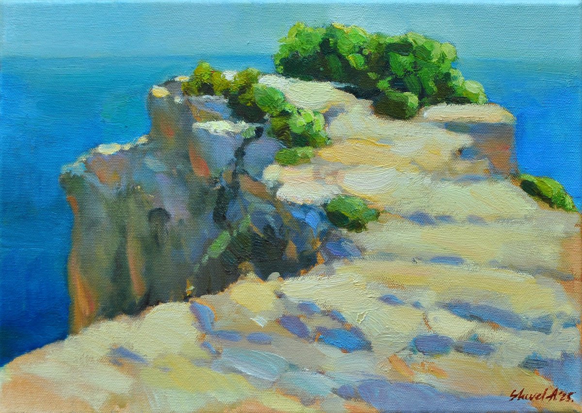 Impressionistic Landscape Oil Painting By Anna Shevel, 14 X 10, Aurora Of Stone, Original Artwork