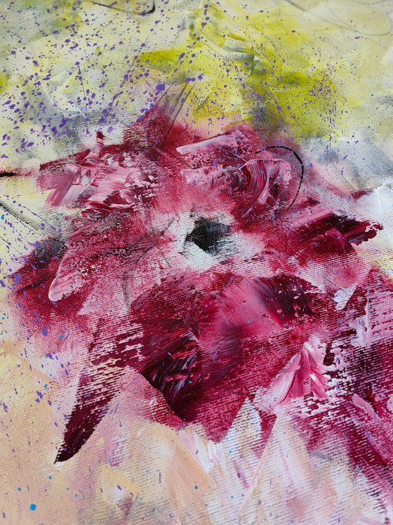 "Blooming Abstraction", XXL abstract flower painting
