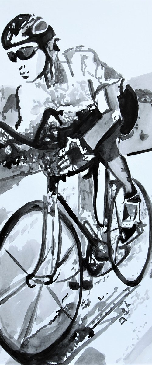 Bicyclist / 42 X 29.7 cm by Alexandra Djokic